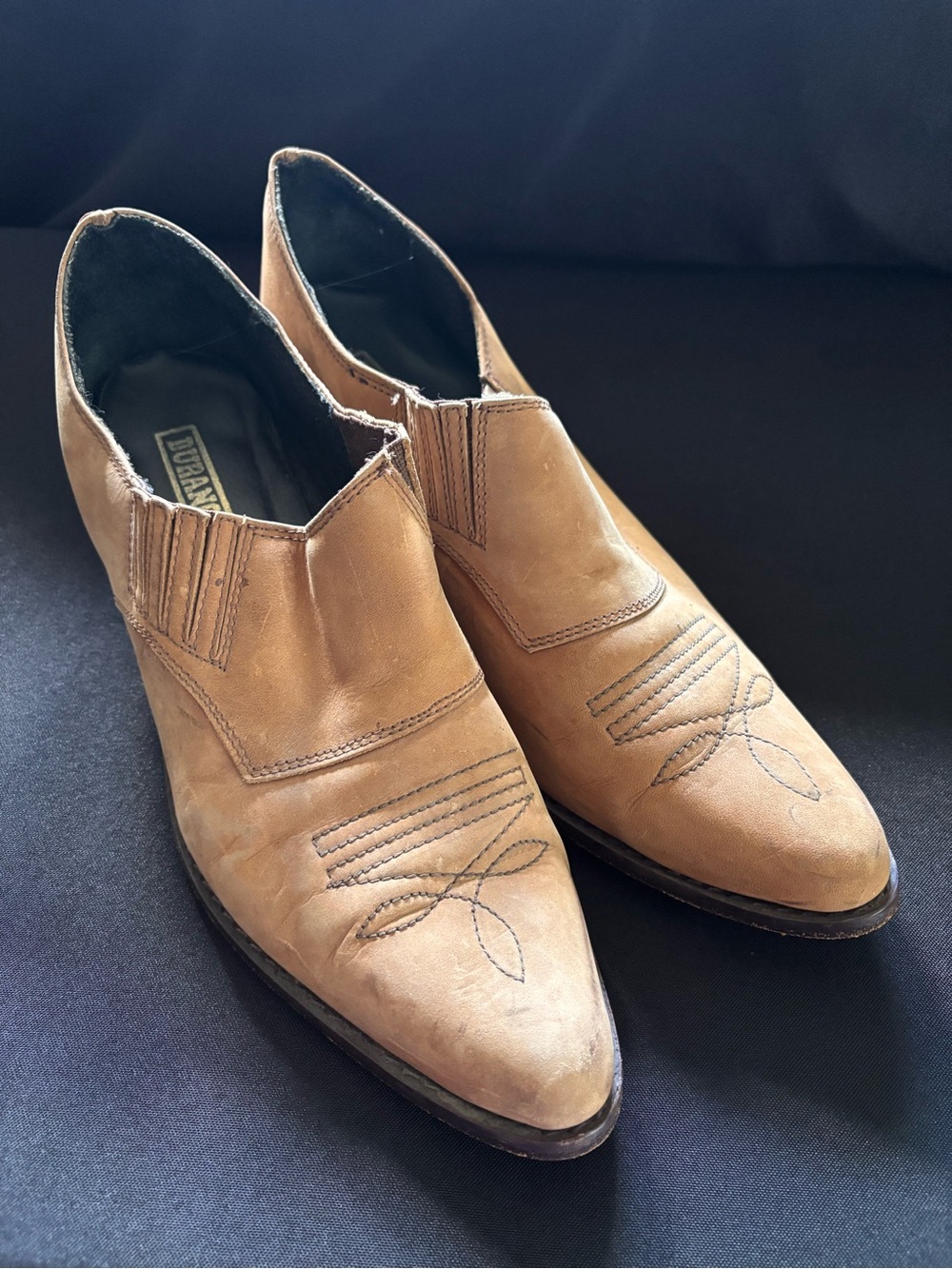 Durango Tan Leather Slip-On Western Dress Shoes 10.5